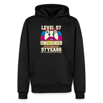 Original 1967 57 Jahre Level 57 Freischalten - Männer Premium Bio Hoodie - Schwarz - Vorne - Nico (187cm)