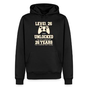 Level 26 Vintage Retro Vintage Birthday - Men’s Premium Organic Hoodie - black - Front - Nico (187cm)