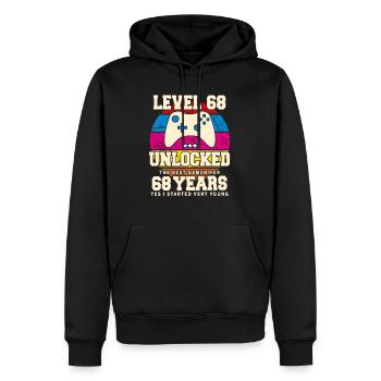 Original 1956 68 Jahre Level 68 Freischalten - Männer Premium Bio Hoodie - Schwarz - Vorne - Nico (187cm)