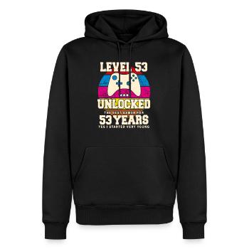 Original 1971 53 Jahre alt Level 53 Freischalten - Männer Premium Bio Hoodie - Schwarz - Vorne - Nico (187cm)