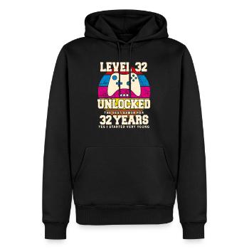 Original 1992 32 Jahre Level 32 Freischalten - Männer Premium Bio Hoodie - Schwarz - Vorne - Nico (187cm)