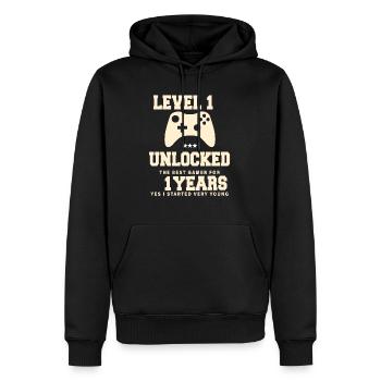 Level 1 Vintage Retro Vintage Jubiläum - Männer Premium Bio Hoodie - Schwarz - Vorne - Nico (187cm)