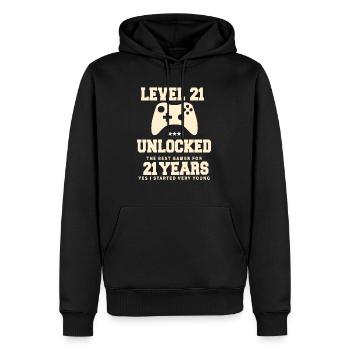 Level 21 Vintage Retro Vintage Birthday - Men’s Premium Organic Hoodie - black - Front - Nico (187cm)