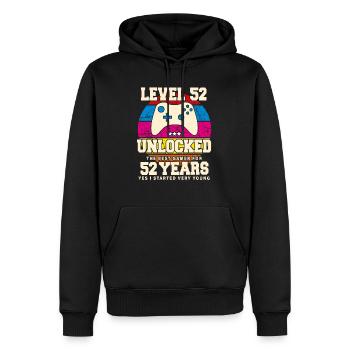 Original 1972 52 Jahre Level 52 Freischalten - Männer Premium Bio Hoodie - Schwarz - Vorne - Nico (187cm)