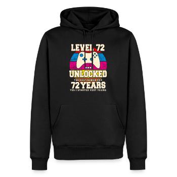 Original 1952 72 Jahre alt Level 72 Freischalten - Männer Premium Bio Hoodie - Schwarz - Vorne - Nico (187cm)
