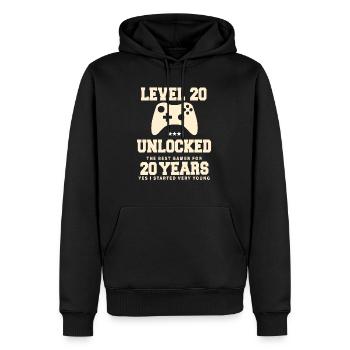 Level 20 Vintage Retro Vintage Geburtstag - Männer Premium Bio Hoodie - Schwarz - Vorne - Nico (187cm)