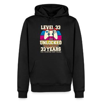 Original 1991 33 Jahre Level 33 Freischalten - Männer Premium Bio Hoodie - Schwarz - Vorne - Nico (187cm)