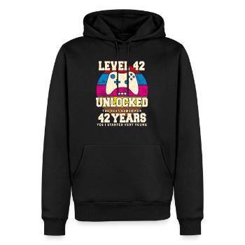 Original 1982 42 Jahre alt Level 42 Freischalten - Männer Premium Bio Hoodie - Schwarz - Vorne - Nico (187cm)