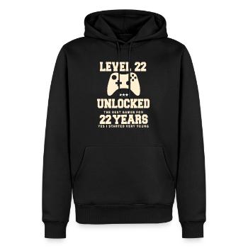Level 22 Vintage Retro Vintage Geburtstag - Männer Premium Bio Hoodie - Schwarz - Vorne - Nico (187cm)