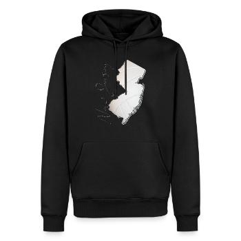New Jersey (États-Unis) | Vrai volley-ball | Carte Sct - Sweat à capuche Premium bio Homme - noir - Devant - Nico (187cm)
