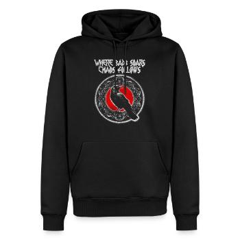 Badb Keltische Göttin Rabe des Krieges und der Runen - Männer Premium Bio Hoodie - Schwarz - Vorne - Nico (187cm)