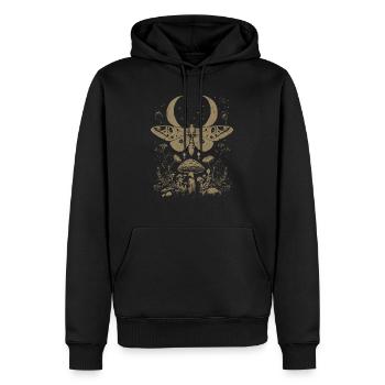 Motte Fairycore Goth Grunge Pilze - Männer Premium Bio Hoodie - Schwarz - Vorne - Nico (187cm)