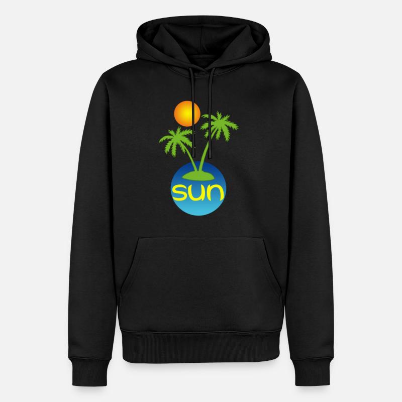 Soleil au paradis - Sweat à capuche Premium bio Homme - noir