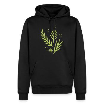 Motif de brindilles - Sweat à capuche Premium bio Homme - noir - Devant - Nico (187cm)