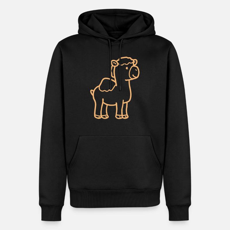 Kamel Comic - Männer Premium Bio Hoodie - Schwarz