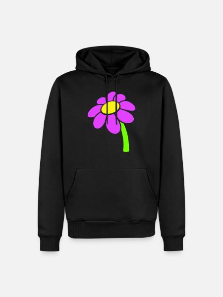 Kleine Margerite Blume Dekorativ Gelb Lila Design - Herre Premium økologisk hoodie - sort