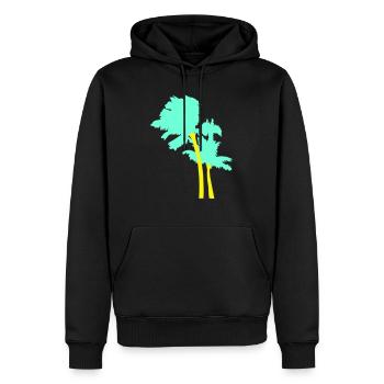 2 Palmen Insel Baum Strand Urlaub Kokosnuss Meer - Männer Premium Bio Hoodie - Schwarz - Vorne - Nico (187cm)