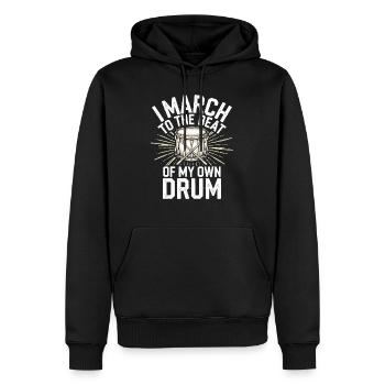 Une musique de cœur et de rythme - Sweat à capuche Premium bio Homme - noir - Devant - Nico (187cm)