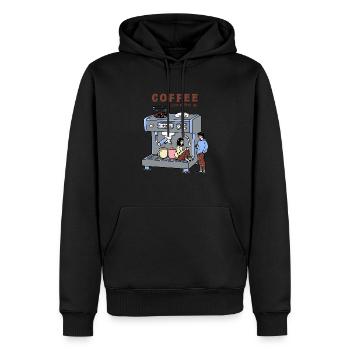 Love at First Sip - Men’s Premium Organic Hoodie - black - Front - Nico (187cm)