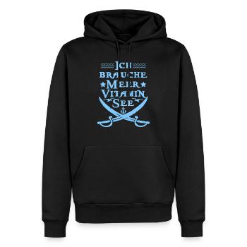 Vitamin See - Männer Premium Bio Hoodie - Schwarz - Vorne - Nico (187cm)