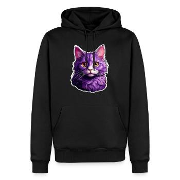 Katze modernes Design - Männer Premium Bio Hoodie - Schwarz - Vorne - Nico (187cm)