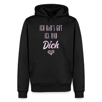 Ich hab's gut ich hab Dich - Liebe Geschenk Love - Männer Premium Bio Hoodie - Schwarz - Vorne - Nico (187cm)