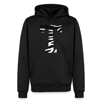 Buchstabe t Zebra - Männer Premium Bio Hoodie - Schwarz - Vorne - Nico (187cm)