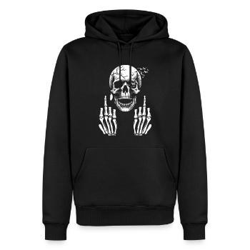 humoristique pour adulte avec tête de mort - Sweat à capuche Premium bio Homme - noir - Devant - Nico (187cm)