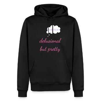 Wahnhaft, aber hübsch – Y2K Soft Girl Selbstvertrauen T - Männer Premium Bio Hoodie - Schwarz - Vorne - Nico (187cm)
