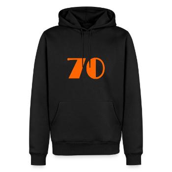 70. 70 YEARS. 70TH ANNIVERSARY. BIRTHDAY 70 YEARS. - Men’s Premium Organic Hoodie - black - Front - Nico (187cm)