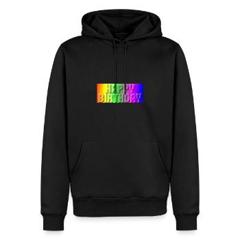 JAHRESTAG. ALLES GUTE ZUM GEBURTSTAG!. ALLES GUTE ZUM GEBURTSTAG!. - Männer Premium Bio Hoodie - Schwarz - Vorne - Nico (187cm)