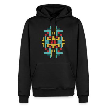 Art abstrait des couleurs - Sweat à capuche Premium bio Homme - noir - Devant - Nico (187cm)