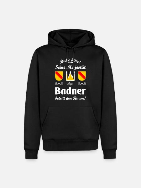 Der badische König - Männer Premium Bio Hoodie - Schwarz