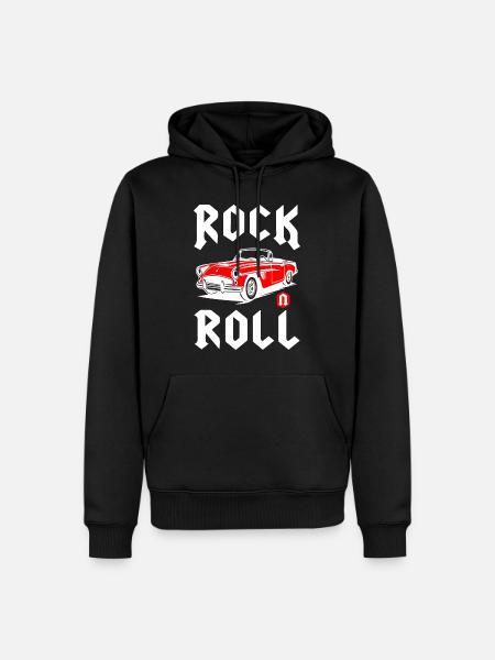 Rock And Roll Classic Car - Men’s Premium Organic Hoodie - black