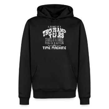 Journey of 1000 Years - white - Männer Premium Bio Hoodie - Schwarz - Vorne - Nico (187cm)