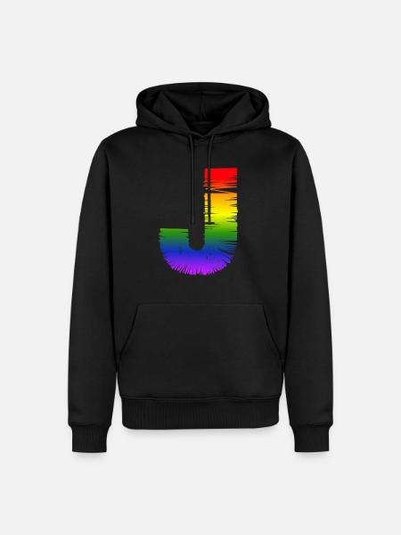 Rainbow J - Men’s Premium Organic Hoodie - black