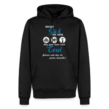 Glück Texel - Männer Premium Bio Hoodie - Schwarz - Vorne - Nico (187cm)