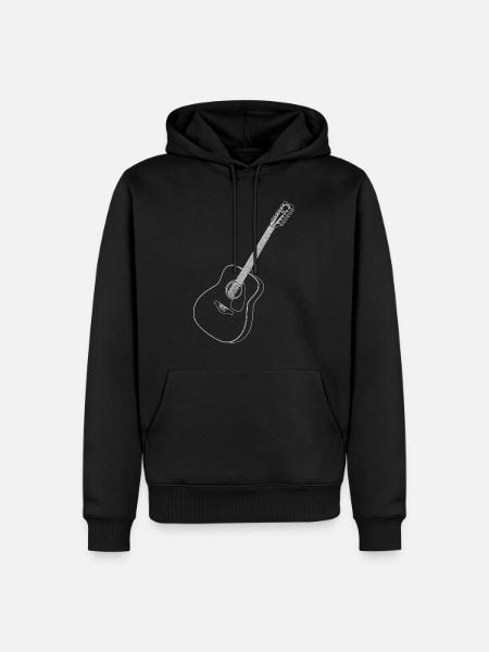 guitare - Sweat à capuche Premium bio Homme - noir