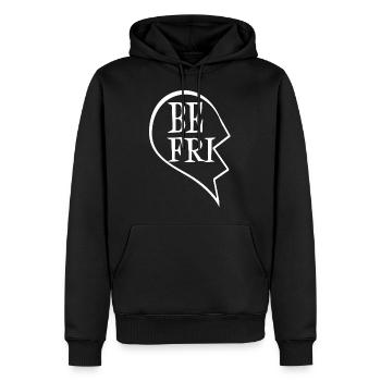 Amitié - Sweat à capuche Premium bio Homme - noir - Devant - Nico (187cm)