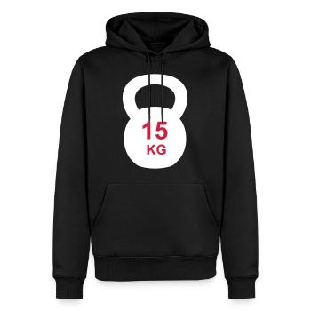 Kettlebell 10 kg - Men’s Premium Organic Hoodie - black - Front - Nico (187cm)