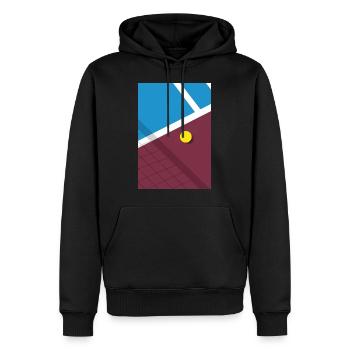 Minimaliste Court de Tennis Sports - Sweat à capuche Premium bio Homme - noir - Devant - Nico (187cm)