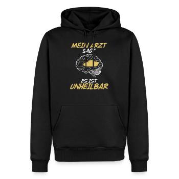 Panzer - Unheilbar (Geschenk, Panzerfahrer, Tank) - Männer Premium Bio Hoodie - Schwarz - Vorne - Nico (187cm)