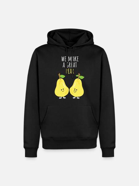 Grappige perenperen paar beste vrienden - Mannen Premium Bio hoodie - zwart