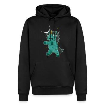 Halloween Zombie Einhorn - Männer Premium Bio Hoodie - Schwarz - Vorne - Nico (187cm)