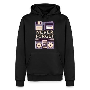 Never Forget VHS Cassette Discquette 80 Retro - Sweat à capuche Premium bio Homme - noir - Devant - Nico (187cm)