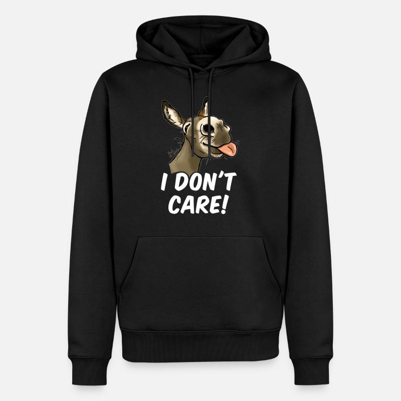 Ane "I don't care!" (texte blanc) - Sweat à capuche Premium bio Homme - noir