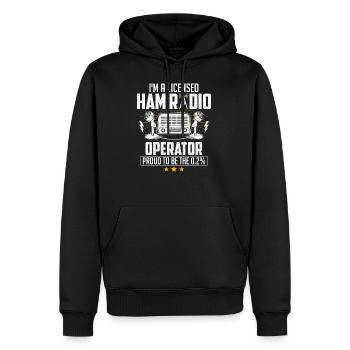 Je suis un opérateur de radioamateur agréé - Sweat à capuche Premium bio Homme - noir - Devant - Nico (187cm)