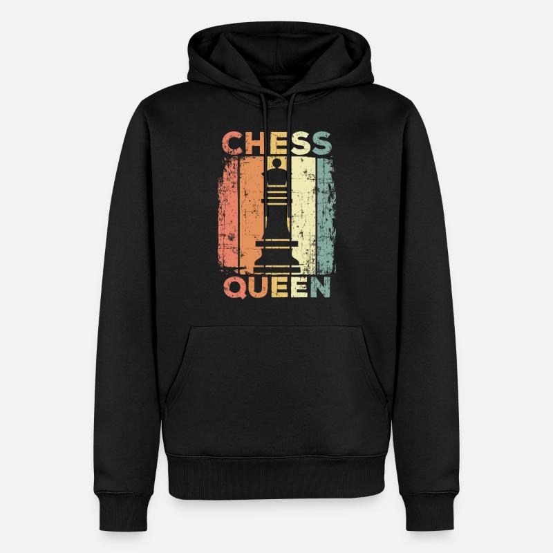 Rétro échecs - Sweat à capuche Premium bio Homme - noir