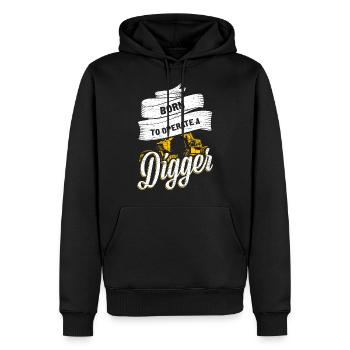 Bagger - Männer Premium Bio Hoodie - Schwarz - Vorne - Nico (187cm)