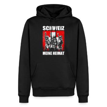 Schweiz Heimat Rütlischwur Patriot Geschenk de - Männer Premium Bio Hoodie - Schwarz - Vorne - Nico (187cm)